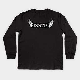 Zoomer Z-Gen Quarantine Education Angel Wings Kids Long Sleeve T-Shirt